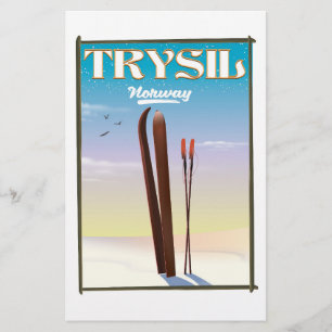 Trysil Norway , Norway ski travel poster Stationery