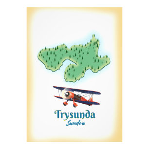 Trysunda Sweden map Photo Print