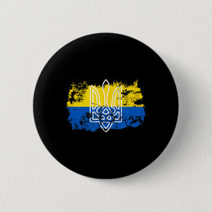 Tryzub Stand United With Ukraine Trident Ukrainian 6 Cm Round Badge