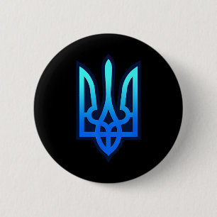 Tryzub Ukrainian Coat Of Arms Ukraine Gift 6 Cm Round Badge