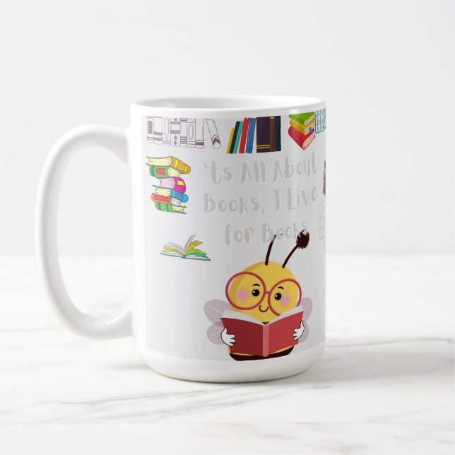 'ts all about books  coffee mug (Left)