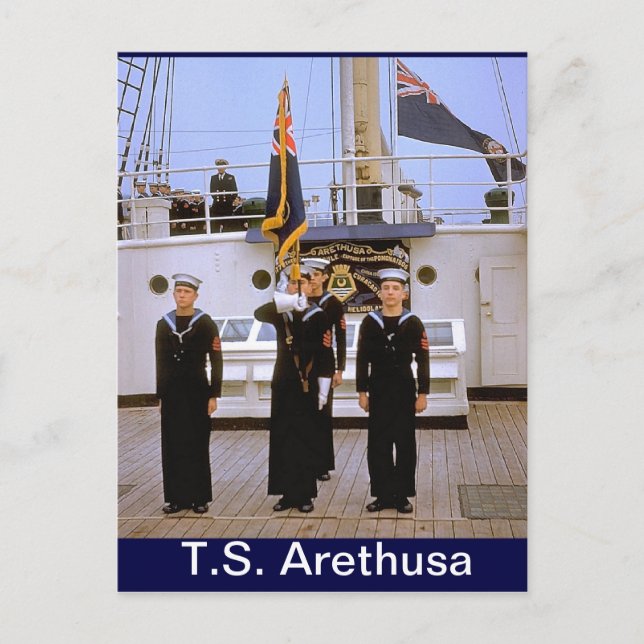 TS Arethusa,Colour Party Postcard (Front)