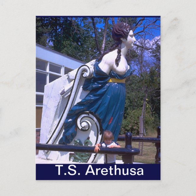 TS Arethusa, Figurehead of HMS Arethusa Postcard (Front)