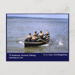 TS Arethusa,learning to row Postcard