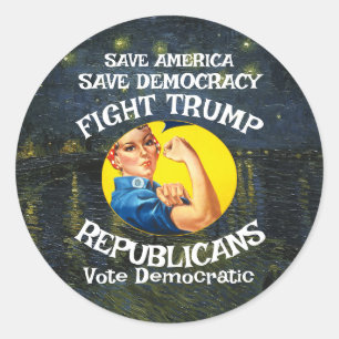 TSA DOJ TRUMPS HG FW INFLATION PRICE COST AFFORD S CLASSIC ROUND STICKER