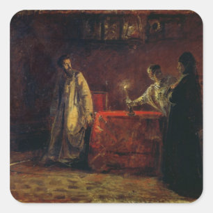 Tsar Boris Godunov and Tsarina Martha, 1874 Square Sticker