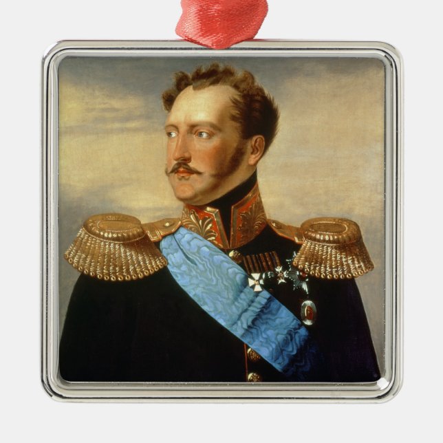 Tsar Nicholas I Metal Ornament (Front)