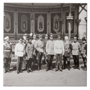 Tsar Nicholas II (1868-1918) standing in the garde Ceramic Tile