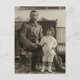 Tsar Nicolas, Tsarevitch Alexis of Russia Postcard