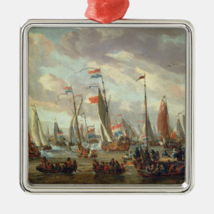 Tsar Peter I  visiting England in January 1698 Metal Ornament