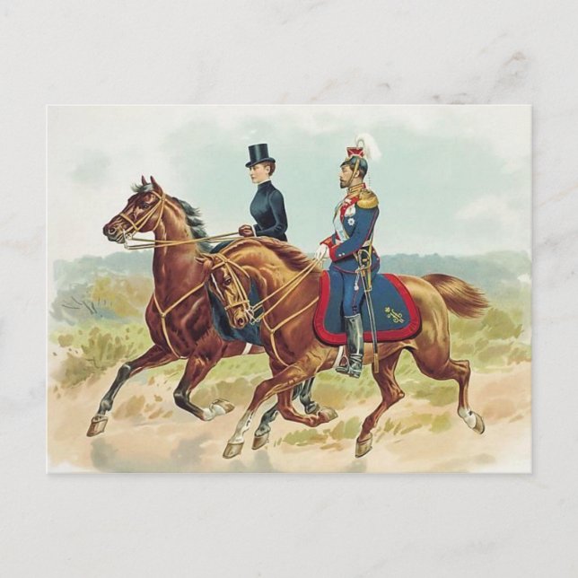 TSAR & TSARINA Russia on horse sidesaddle #058SS Postcard (Front)