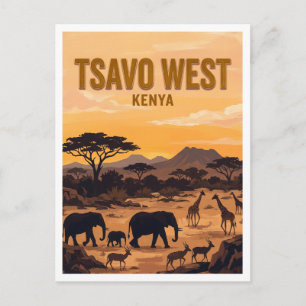 Tsavo West National Park Mtito Andei Kenya Postcard