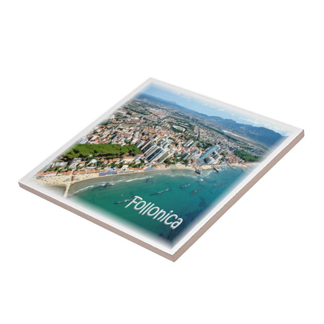TSC009 FOLLONICA - Tuscany, Aerial View, Ceramic Tile (Side)