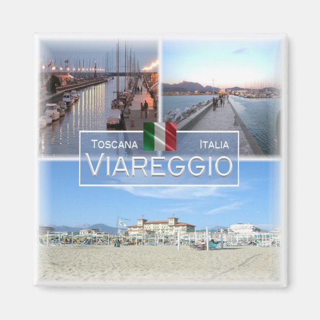 TSC020 VIAREGGIO, Mosaic, Tuscany, Fridge Magnet (Front)