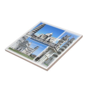 TSC032 LEANING TOWER OF PISA, Tuscany, Ceramic Tile