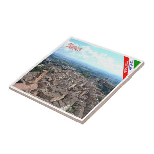 TSC044 SIENA Aerial View, Tuscany, Ceramic Tile