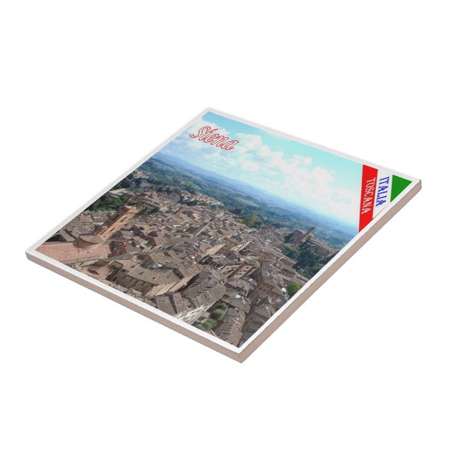 TSC044 SIENA Aerial View, Tuscany, Ceramic Tile (Side)