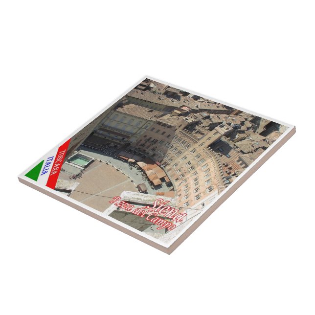 TSC054 SIENA Piazza del Campo, Tuscany, Ceramic Tile (Side)