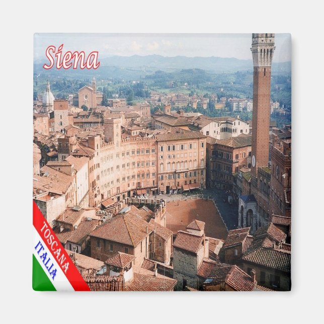 TSC055 SIENA, Piazza Del Campo, Tuscany, Fridge Magnet (Front)