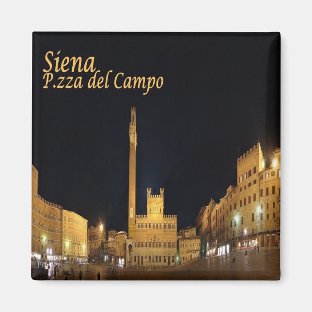 TSC057 SIENA, Piazza del Campo By Night, Fridge  Magnet (Front)