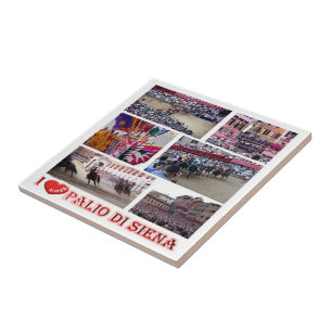 TSC061 SIENA I Love The Palio, Tuscany, Ceramic Tile