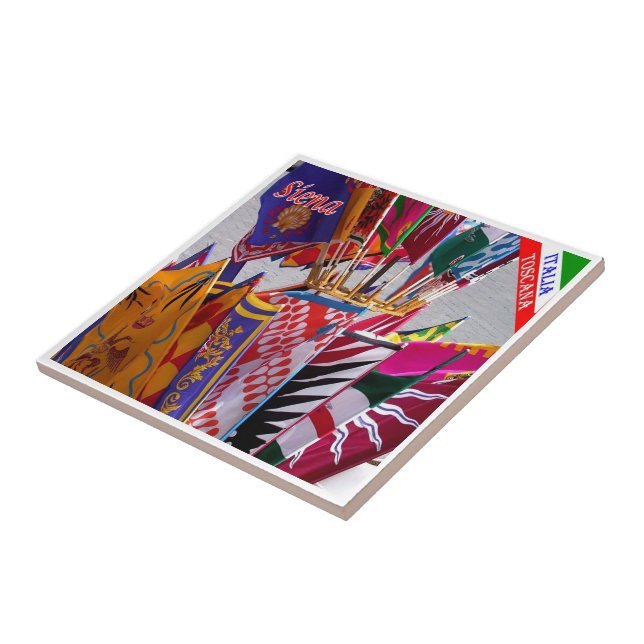 TSC063 SIENA, Banners of the Contrade, Ceramic Tile (Side)