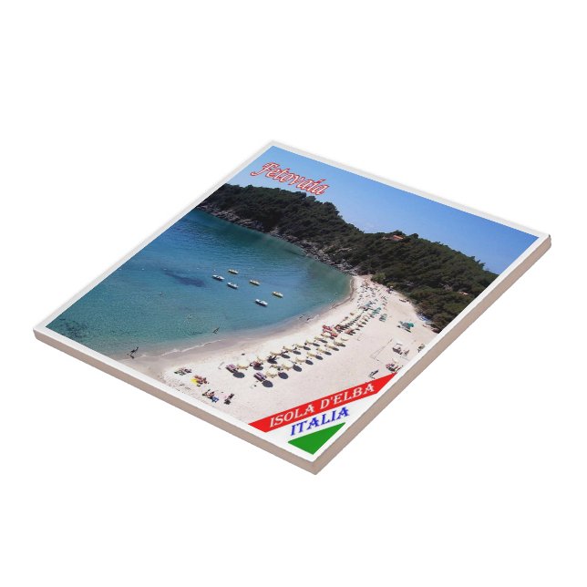 TSC068 ELBA ISLAND, FETOVAIA Beach, Ceramic Tile (Side)