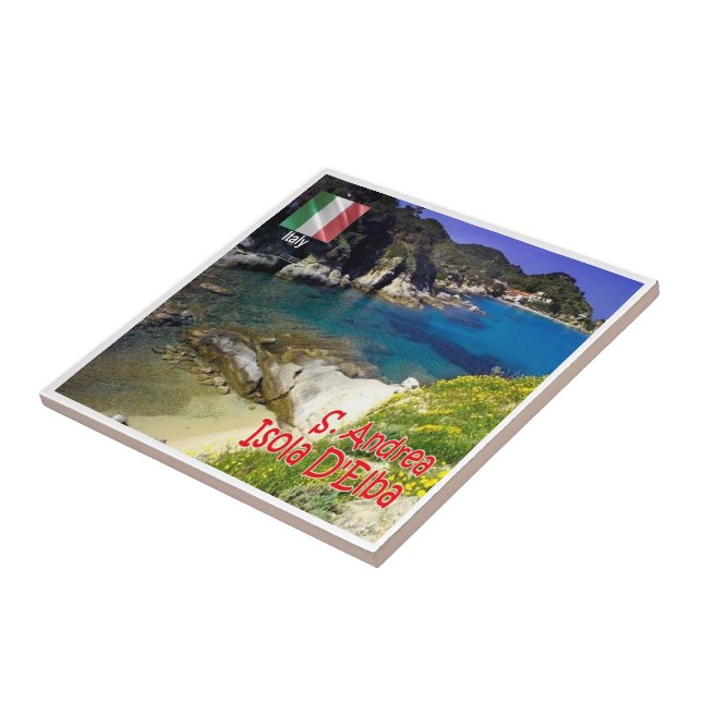 TSC069 ELBA ISLAND Sant'Andrea, Tuscany, Ceramic Tile (Side)