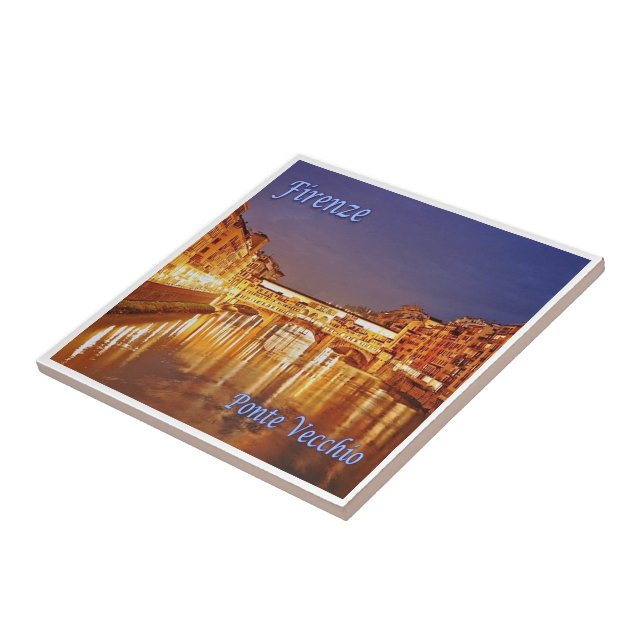 TSC086 FLORENCE, Old Bridge, Tuscany, Ceramic Tile (Side)