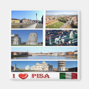 TSC094 PISA I Love, Mosaic, Tuscany, Italy, Fridge Magnet