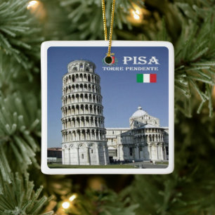 TSC096 LEANING TOWER of PISA, Tuscany, Ceramic Ornament