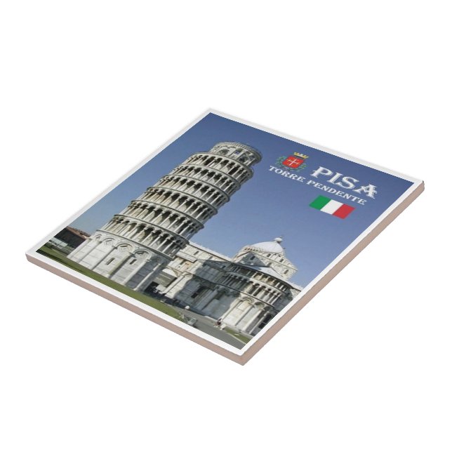 TSC096 LEANING TOWER of PISA, Tuscany, Ceramic Tile (Side)