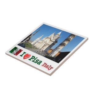 TSC098 PISA I Love, Piazza Duomo, Tuscany, Ceramic Tile