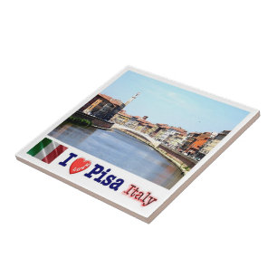 TSC100 PISA I Love, Lungarno, Tuscany, Ceramic Tile
