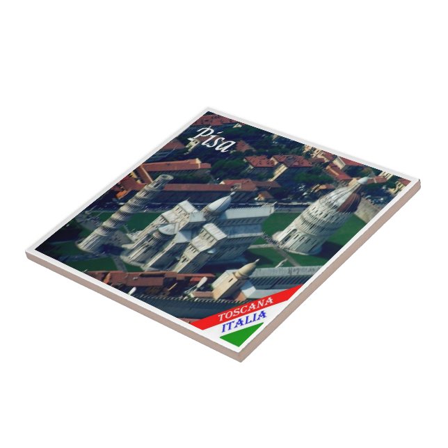 TSC102 PISA, Field of Miracles, Tuscany, Ceramic Tile (Side)