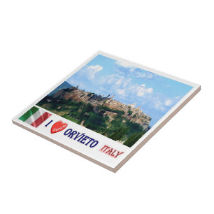 TSC103 ORVIETO I Love, Tuscany, Italy, Ceramic Tile