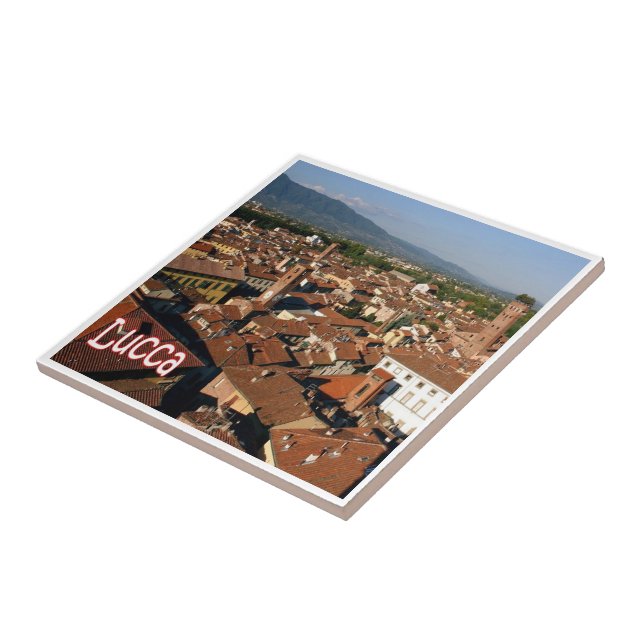 TSC110 LUCCA, Panorama, Tuscany, Italy, Ceramic Tile (Side)