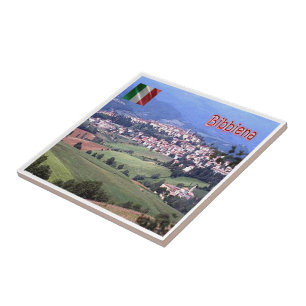 TSC112 BIBBIENA, Panorama, Tuscany, Italy, Ceramic Tile