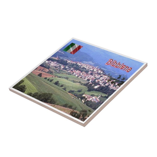 TSC112 BIBBIENA, Panorama, Tuscany, Italy, Ceramic Tile (Side)