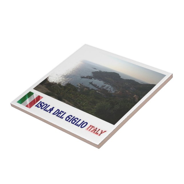 TSC119 GIGLIO ISLAND,  Port, Tuscany, Ceramic Tile (Side)
