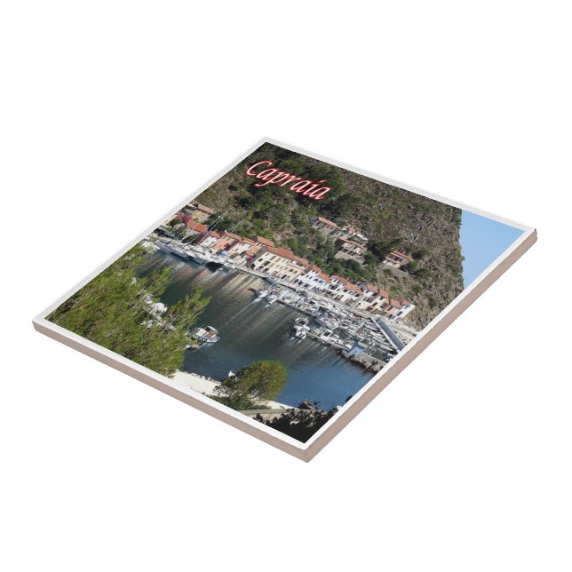 TSC126 CAPRAIA, Little Port,Tuscany, Italy, Ceramic Tile (Side)