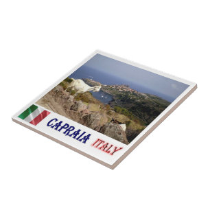 TSC128 CAPRAIA, Panorama, Tuscany, Italy, Ceramic Tile