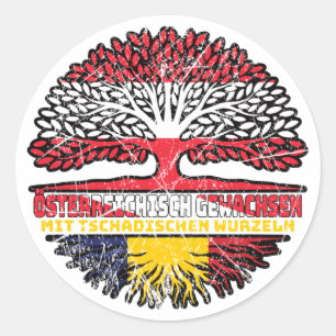 Tschad Tschadisch Österreichisch Österreich Baum Classic Round Sticker