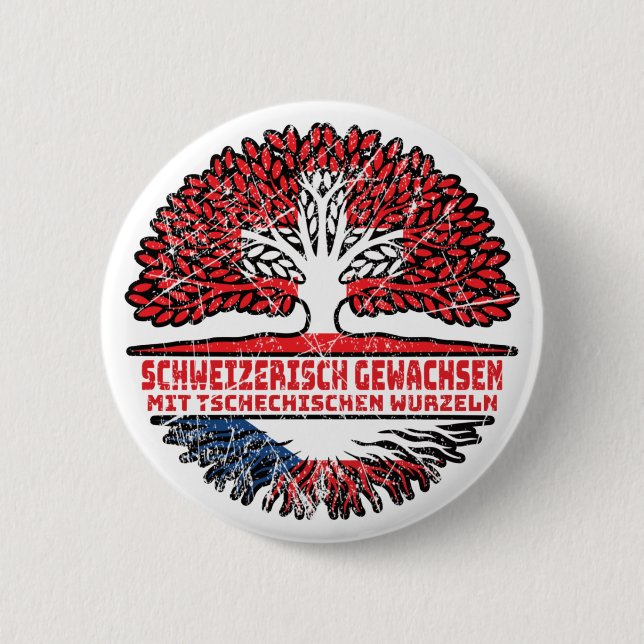 Tschechien Tschechisch Schweizer Schweiz Baum 6 Cm Round Badge (Front)