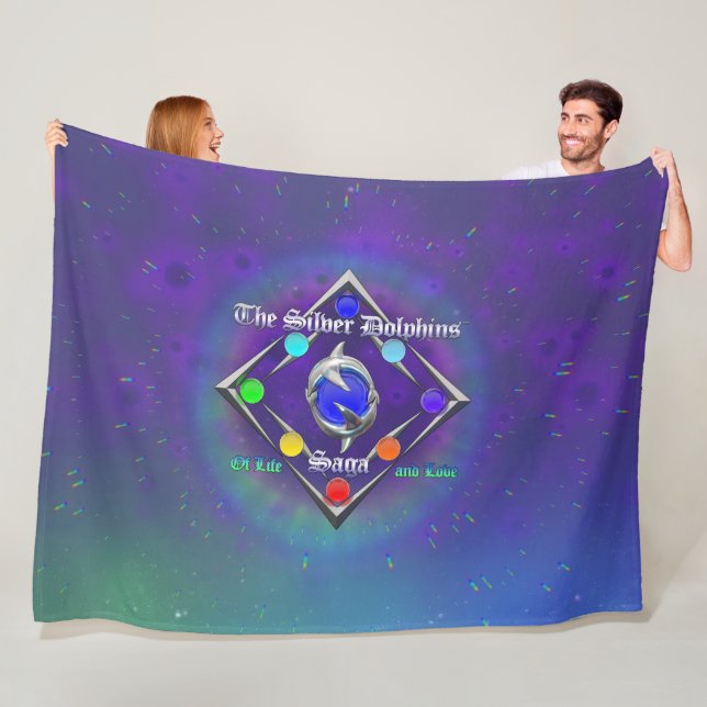 TSDS: Of life and Love Logo Blue and Green  Fleece Blanket (In Situ)