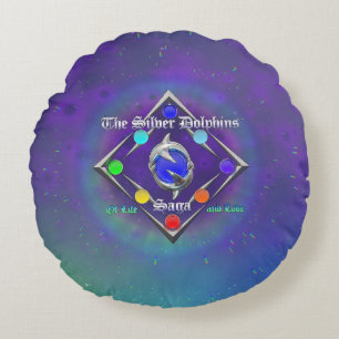 TSDS: Of life and Love Logo Blue and Green Round Cushion