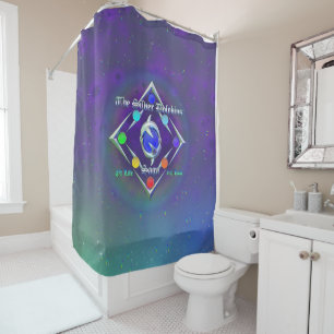 TSDS: Of life and Love Logo Blue and Green   Shower Curtain
