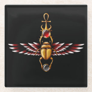 TSDS: Seth's Scarab Coat Graphic Glass Coaster