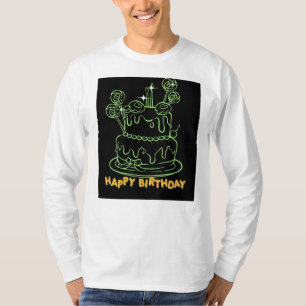 tshirt happy birthday cake