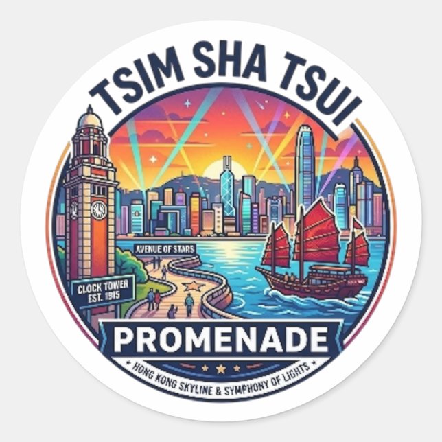 TSIM SHA TSUI PROMENADE CLASSIC ROUND STICKER (Front)